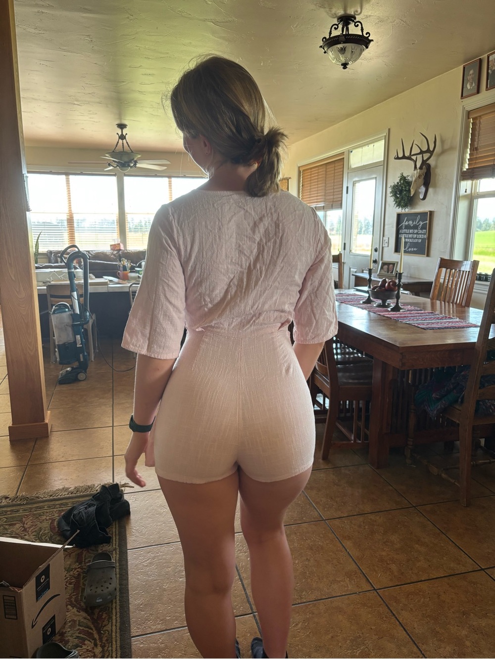 Urban Outfitters Light Pink Two-Piece Wrap Romper - Picture 8 of 8